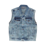 GILET STONEWASHED BLUE DENIM