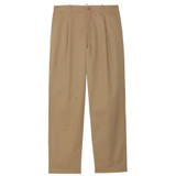 PANTALONE TWILL TUCK TAPARED BEIGE