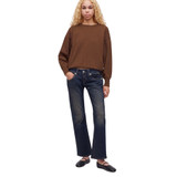 OVERSIZED BOAT NECK SWEATER BROWN