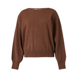 OVERSIZED BOAT NECK SWEATER BROWN