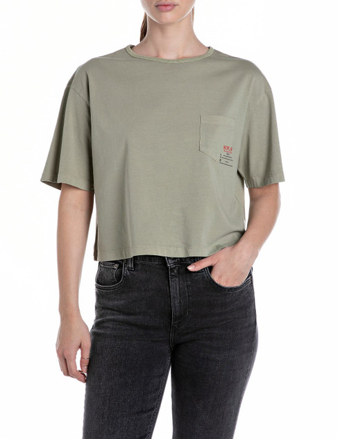 T-SHIRT CROPPED TASCHINO W3411 GREEN