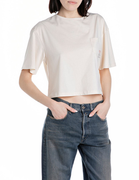 T-SHIRT CROPPED TASCHINO W3411 WHITE
