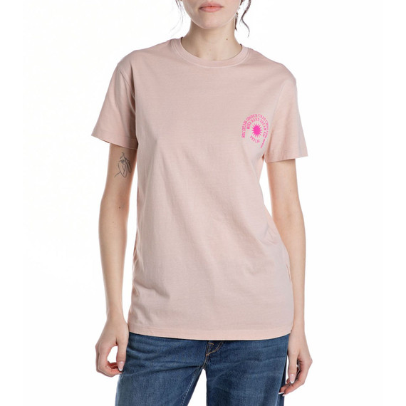 T-SHIRT LETTERING REGULAR FIT W3566V PINK