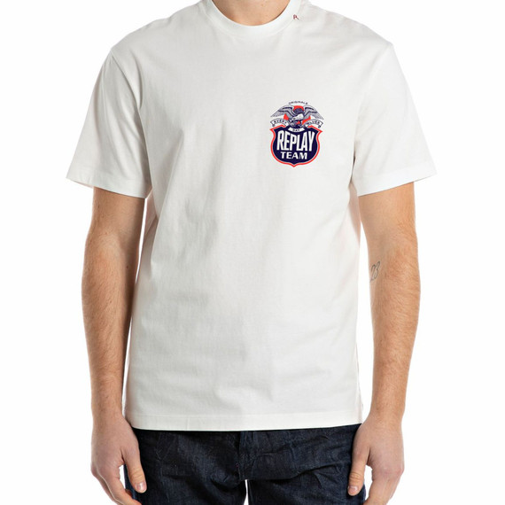  T-SHIRT IN JERSEY CON STAMPA SUL RETRO M3278
