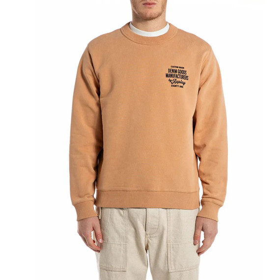 FELPA GIROCOLLO CON MOTIVO A RILIEVO M3191 BROWN