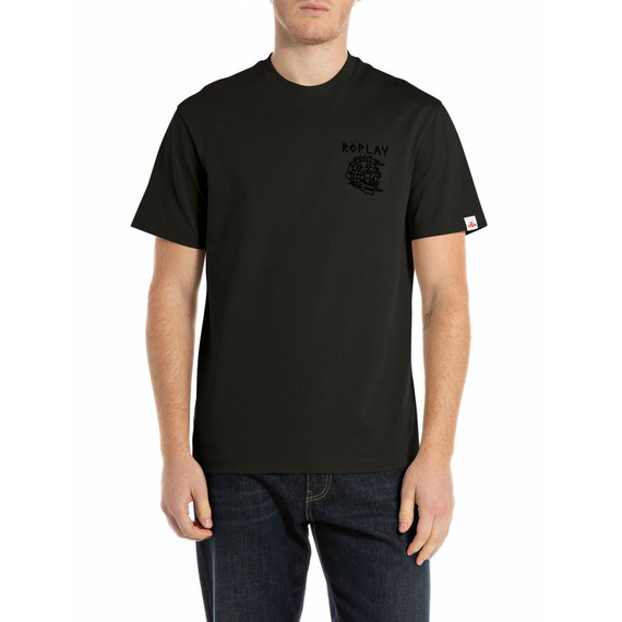 T-SHIRT CON RICAMO A RILIEVO M3251 BLACK