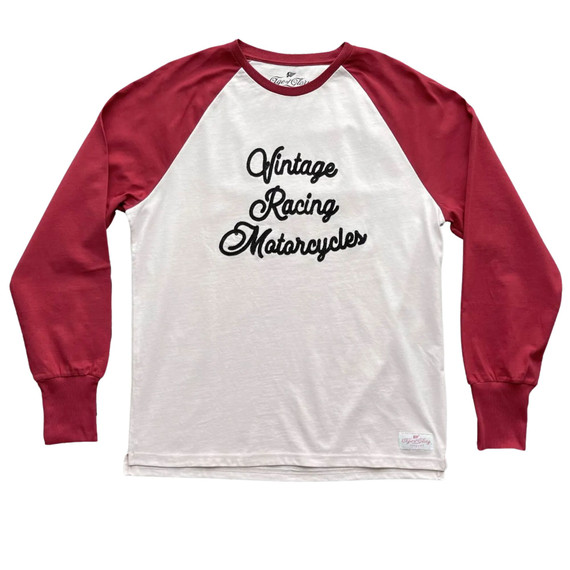 T-SHIRT HERITAGE RAGLAN L/S WHITE/RED