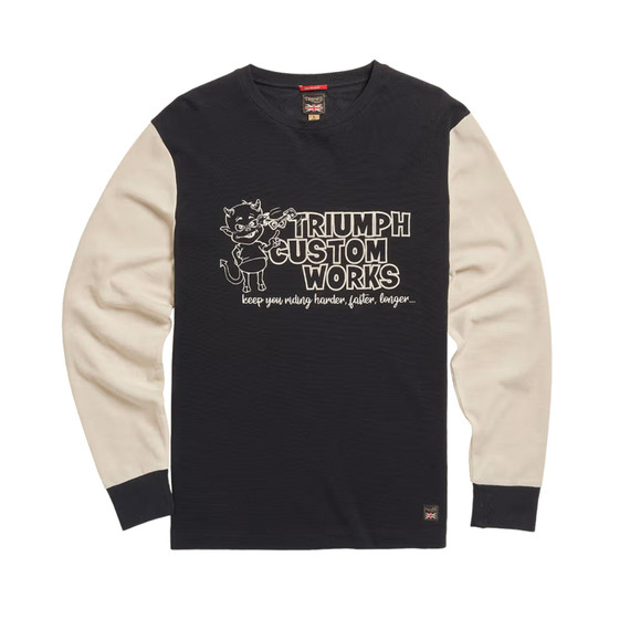 T-SHIT HOMETOWN LS WAFFLE BLACK