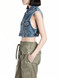 GILET CROPPED DENIM 9ZERO1  MEDIUM BLUE WY7Z1