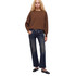 OVERSIZED BOAT NECK SWEATER BROWN