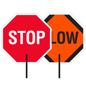 MR071 18" x 18" Reflective Stop/Slow Paddle (Double Sided, Aluminum)