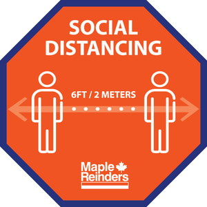 MR141 12"x12" Social Distancing (wall Graphic)**Prices As Low As $4.25 ea.**
