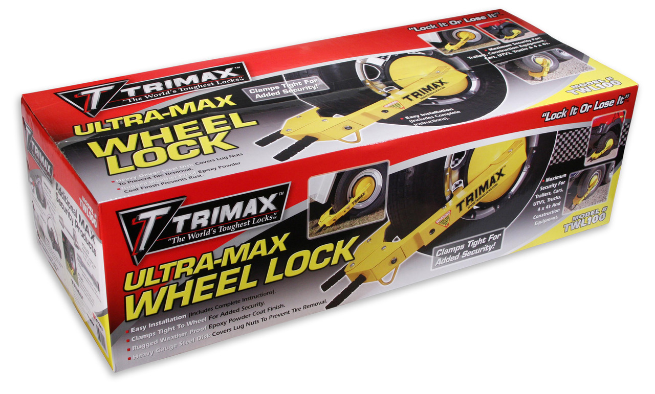 Trimax Ultra-Max Adjustable Wheel Lock - Opens to 14″and Fit