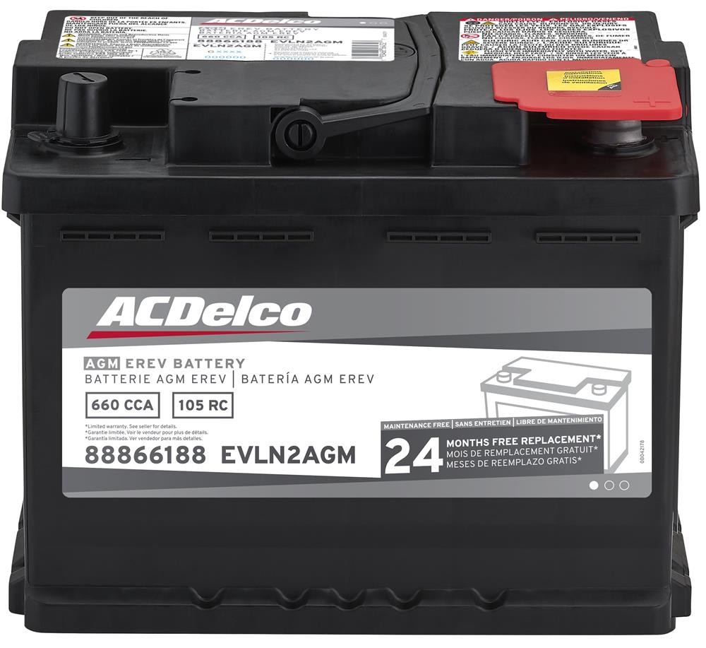 ACDelco Battery, BCI Group LN2, 24 Month Warranty EREV AGM,