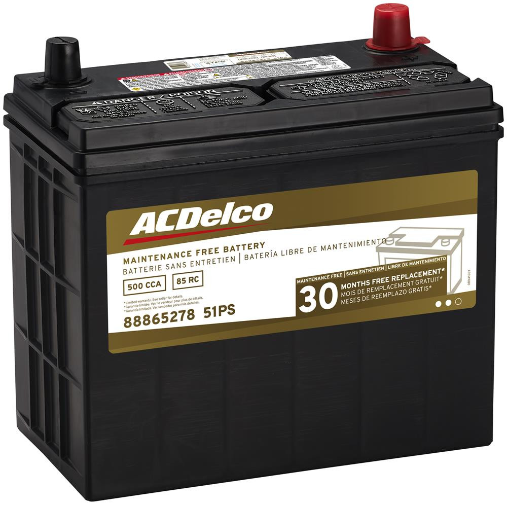 ACDelco Battery, BCI Group 51, 30 Month Warranty, CCA 500