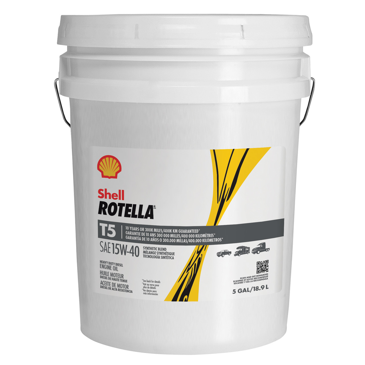 Shell Oil Rotella T5 15W40 CK4 Semi-Synthetic Diesel Engine