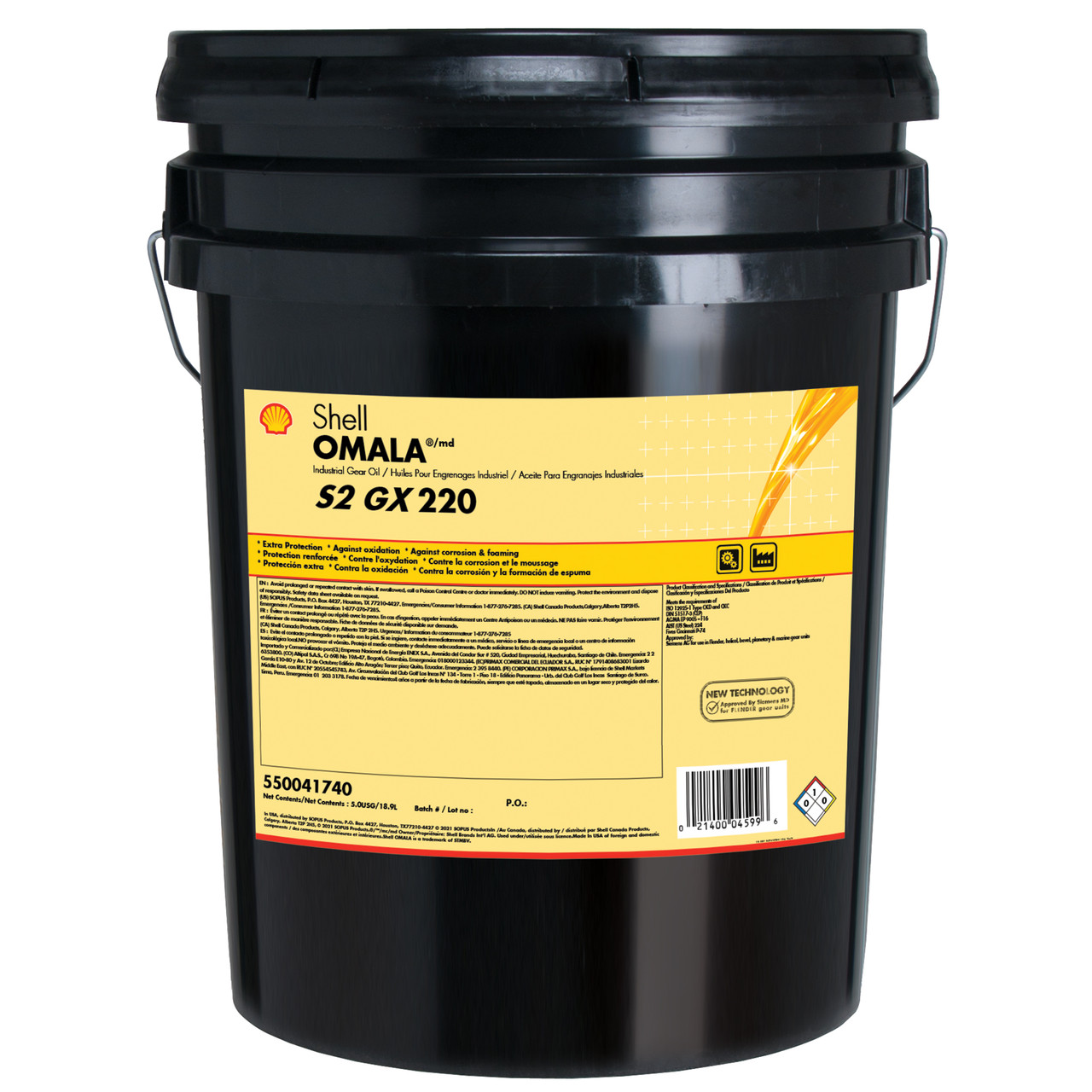Shell Oil Omala S2 GX 220 Gear Oil - 18.9L