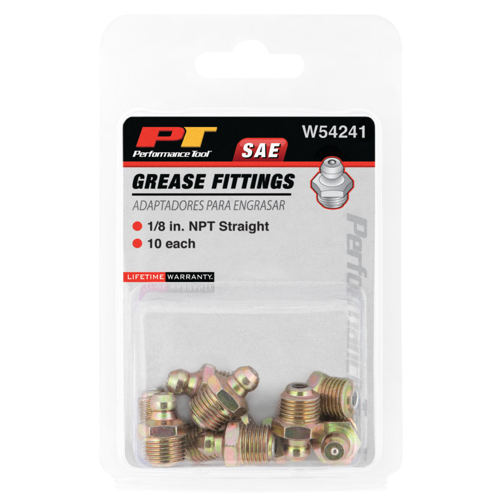 Performance Tool 10 pk. 1/8 NPT Grease Fittings