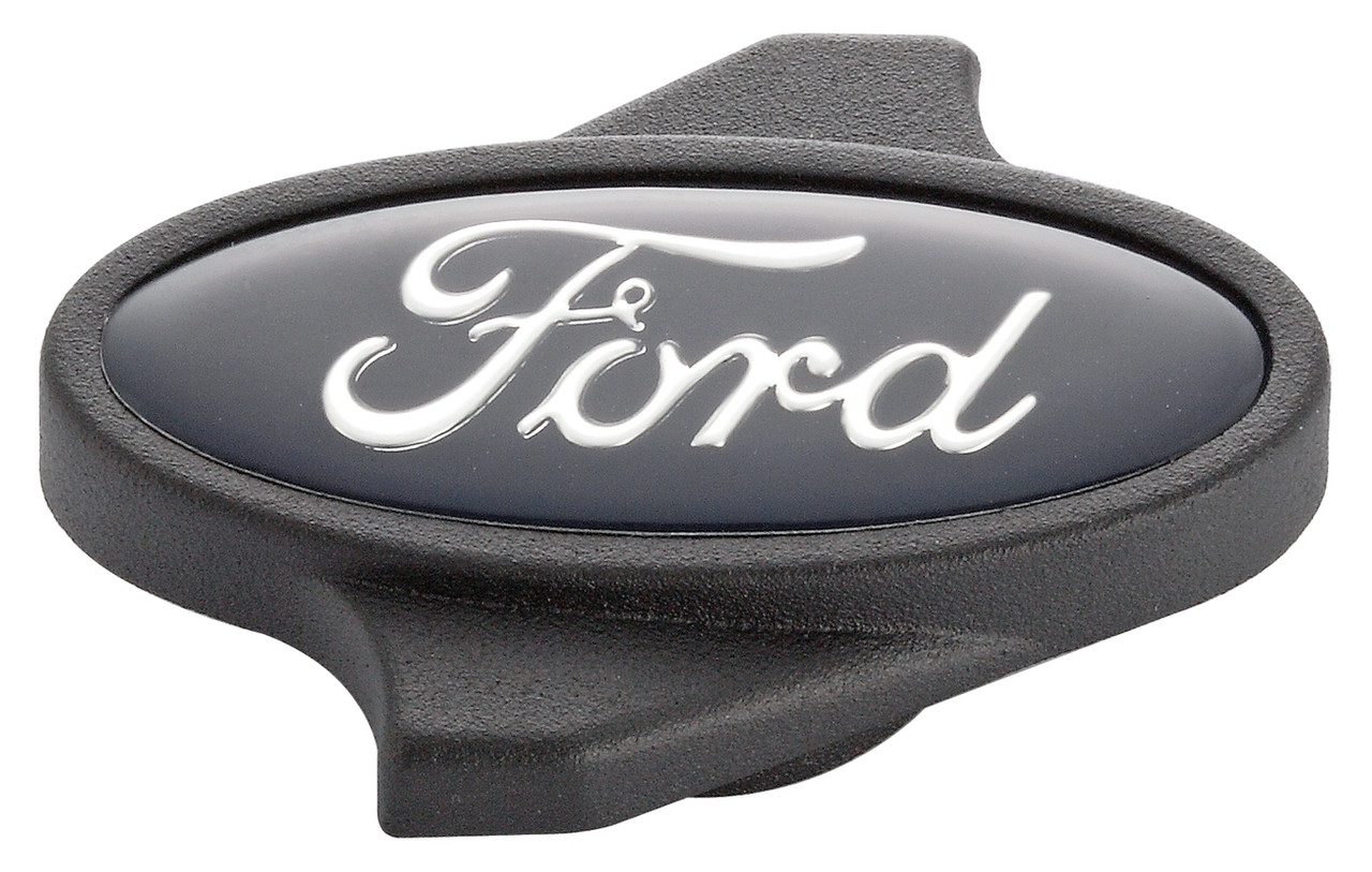 Proform Ford Emblem Center Nut - Black Crinkle; White Emblem