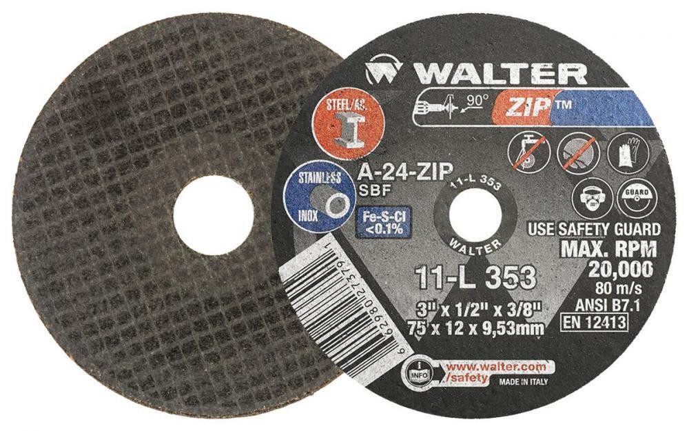 Walter 3 x 1/2 x 3/8 Zip Grinding Disc