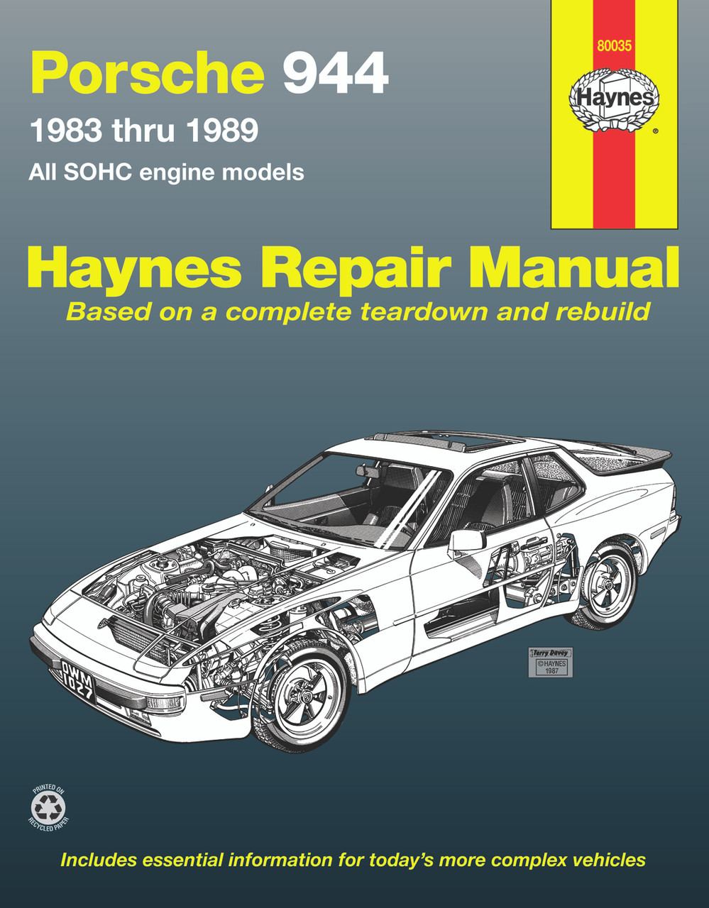 ポスター s.s Haynes Books Repair Manual, Porsche 924S & 944, '83-'89