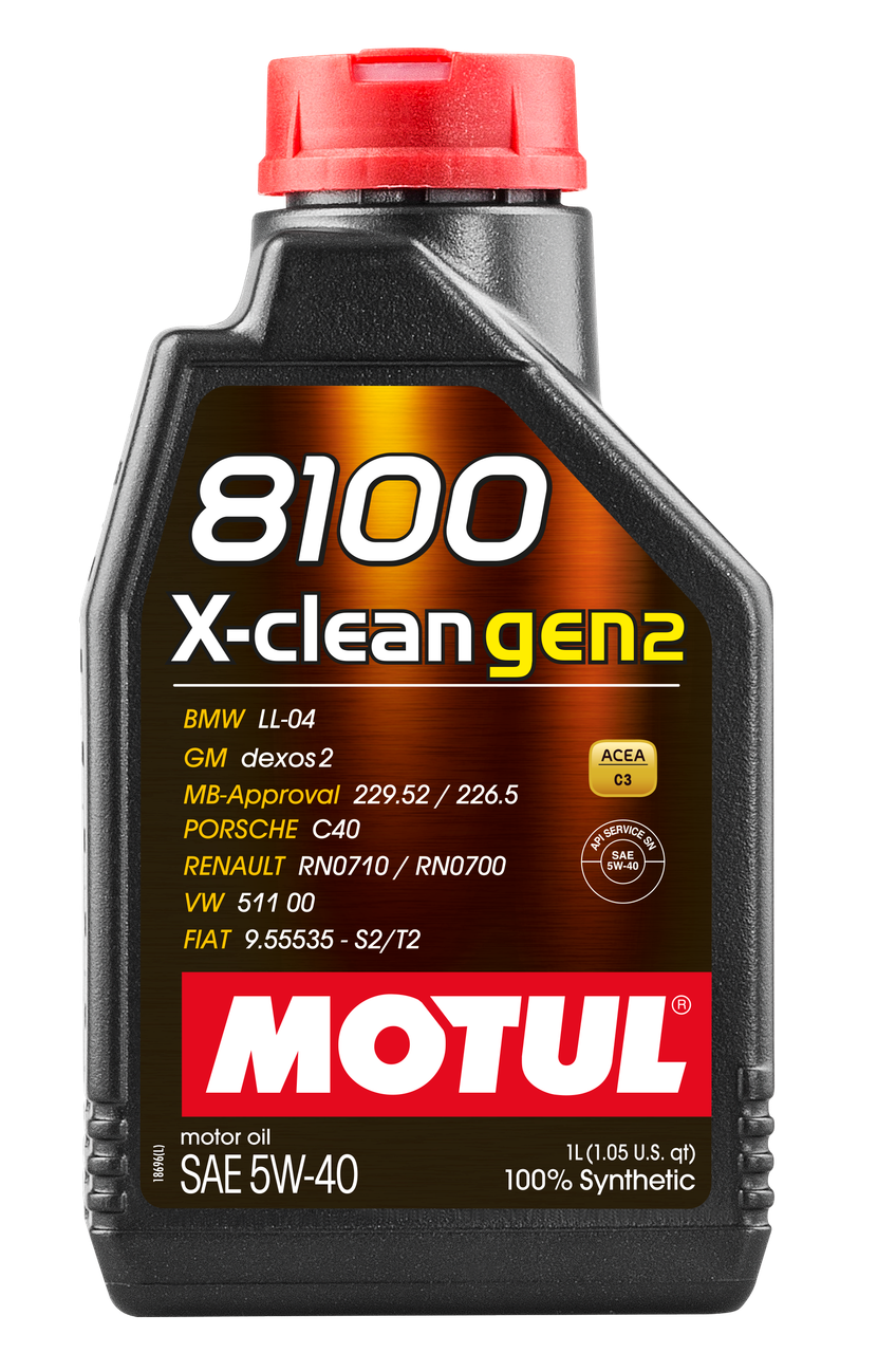 MOTUL 8100 X-clean gen2 5W-40 5L ② Motul 8100 X-Clean Gen2 5W40 Synthetic Engine Oil - 1L