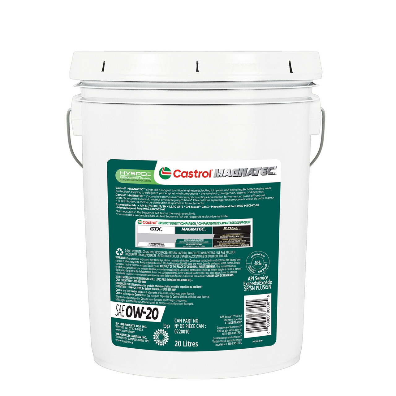 メンテナンス Castrol MAGNATEC PROFESSIONAL 0W-20 20L Castrol Magnatec 0W20 Synthetic Engine Oil - 20L