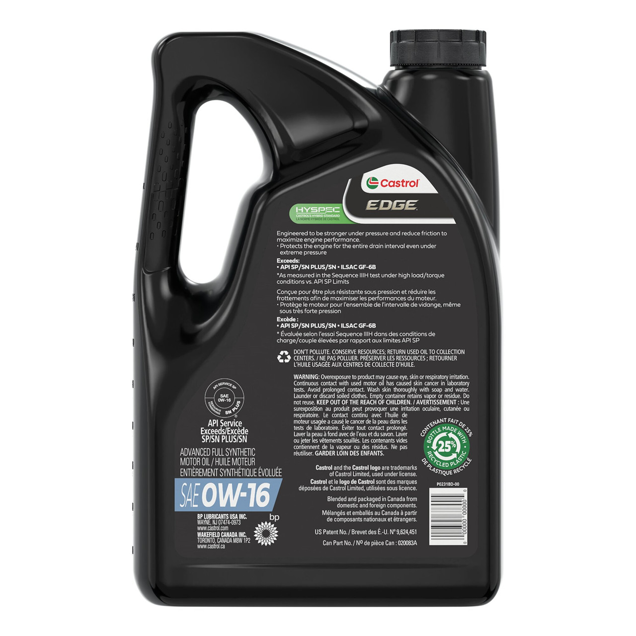 Castrol Edge 0W16 Synthetic Engine Oil - 5L