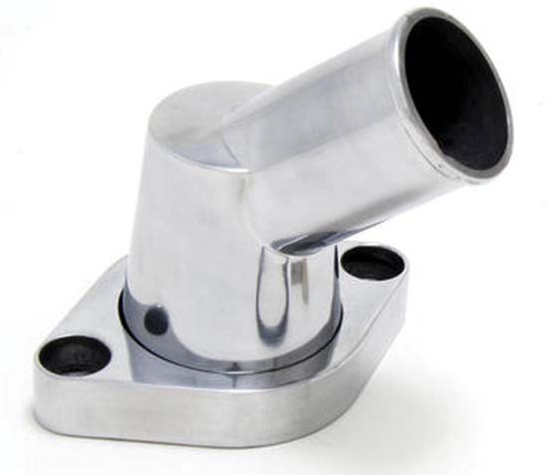45Deg Swivel Style Water Neck; (O-Ring Seal); SB and BB Chevy V8- Polished Aluminum | 5186003