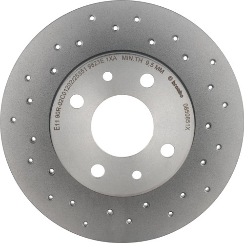 Premium UV Coated Rear Xtra Cross Drilled Rear Disc Brake Rotor | BBB08.5085.1X