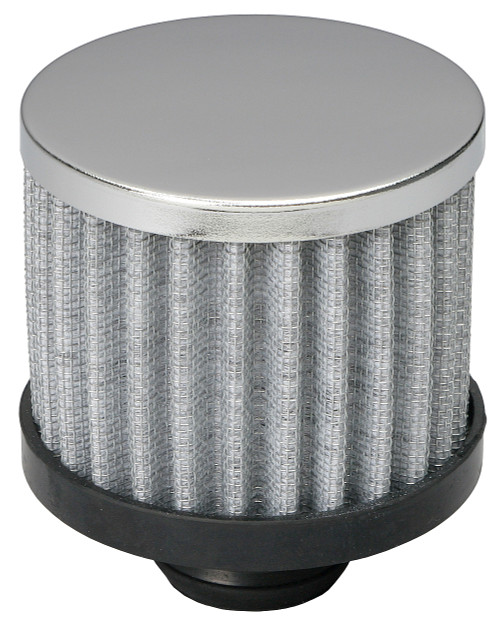 3" Tall "Push-In" Style Breather; Open Cotton Filter Element; 1-1/4" Hole- Chrome | 5189308