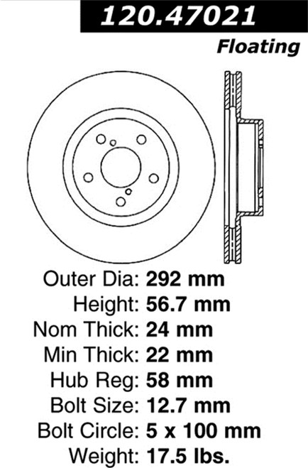 Sport Drilled/Slotted Brake Rotor, Front Right | STE127.47021R