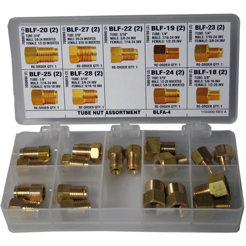 Master Cylinder Adapter Fitting Assortment, 9 SKU, BLFA-4 | AGSBLFA-4