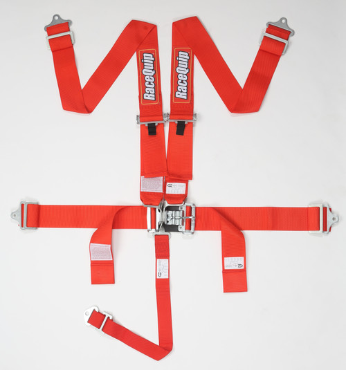 SFI 16.1 Latch & Link 5-Point Racing Harness Set (Red) | 0RQ711011