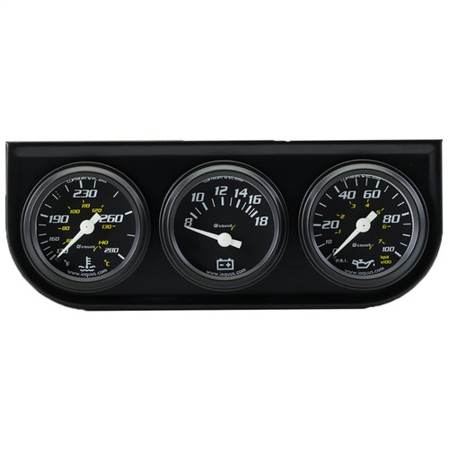 Gauge Console, 1.5", 270º Sweep, Black Dial Black Panel 6000 | EQG6100