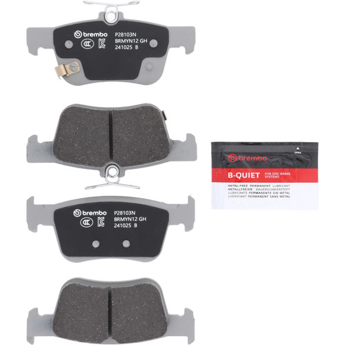 Premium NAO Ceramic OE Equivalent Rear Disc Brake Pad Set | BBBP28103N