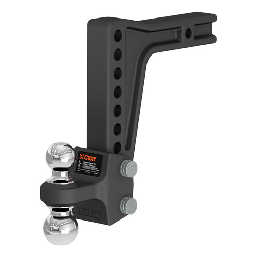 Deep-Drop Adjustable Trailer Hitch Ball Mount with Dual Ball, 2" Shank, 15K | CRT45936