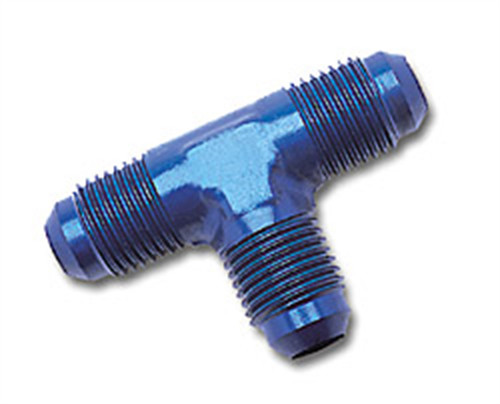 6AN Flare Tee Adapter Fitting With Blue Finish | RUS661020