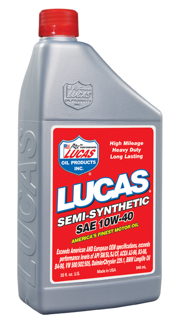 HD High Mileage SAE 10W40 Semi-Synthetic Engine Oil - 946mL | LUC10176