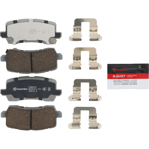 Premium NAO Ceramic OE Equivalent Rear Disc Brake Pad Set | BBBP28091N