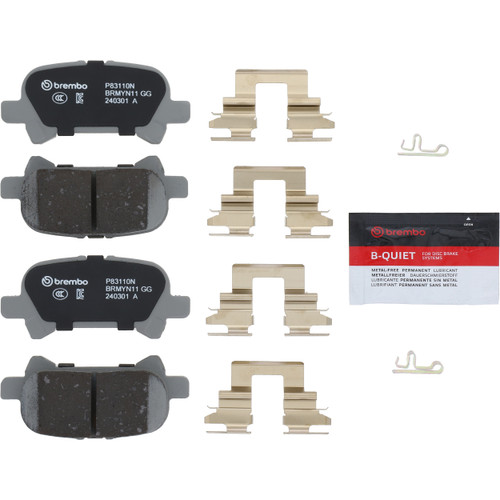 Premium NAO Ceramic OE Equivalent Rear Disc Brake Pad Set | BBBP83110N