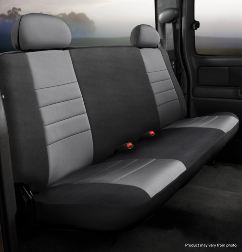 NP90 Series - Neoprene Custom Fit Rear Seat Cover- Black/Gray Center Panel | 947NP92-40 GRAY