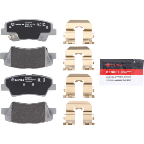 Premium NAO Ceramic OE Equivalent Rear Disc Brake Pad Set | BBBP30047N