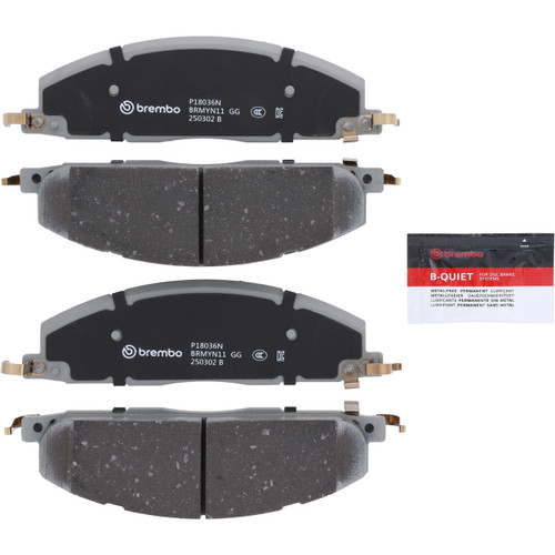 Premium NAO Ceramic OE Equivalent Rear Disc Brake Pad Set | BBBP18036N