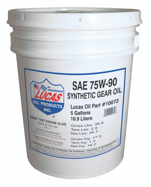 Synthetic 75W90 Gear Oil, Trans & Diff Lube - 18.9L | LUC10072