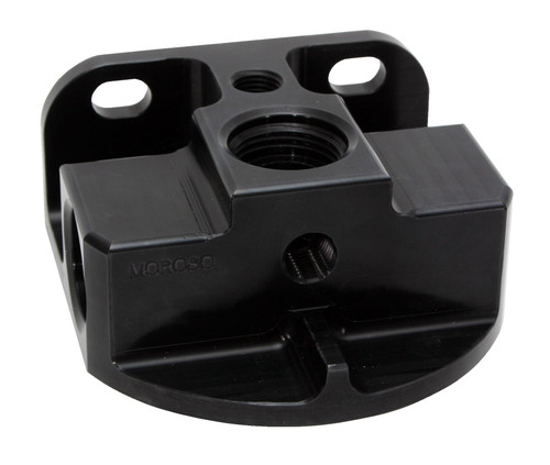 Billet Aluminum Remote Oil Filter Mount (Side Port Style, Black Anodized) | MOR23763