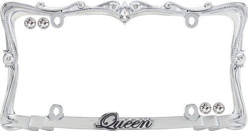 Queen License Plate Frame (Chrome, Clear) | CAC22630