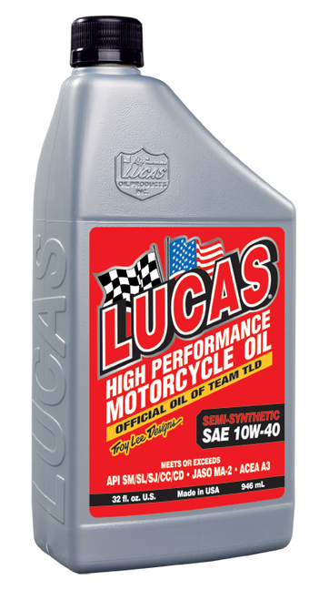 SAE 10W40 Semi-Synthetic Motorcycle Engine Oil - 946mL | LUC20710