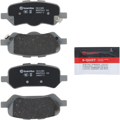 Premium NAO Ceramic OE Equivalent Rear Disc Brake Pad Set | BBBP83158N
