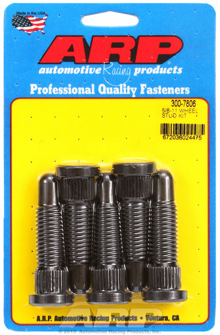 5/8"-11 x 2.65, Coarse Thread, Short Knurl Wheel Stud Kit - 5 Pcs | 913300-7806
